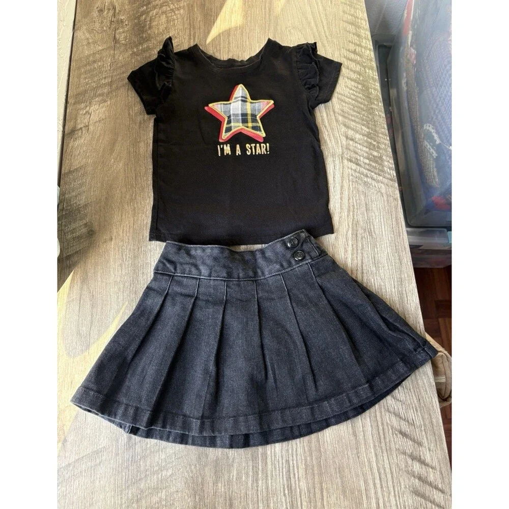 Garanimals Girls Black & Red Top & Skirt Set Size 2T